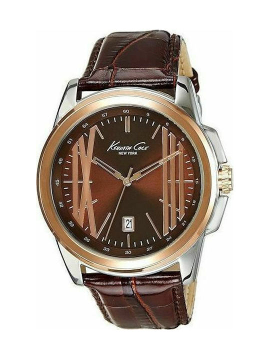 Kenneth Cole Watch Battery with Brown Leather Strap KC8096