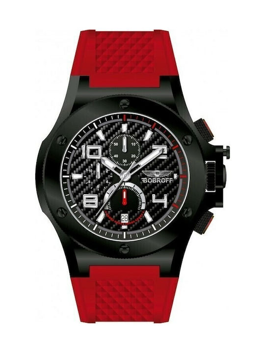 Bobroff Men's Watch 42mm Battery with Black Rubber Strap