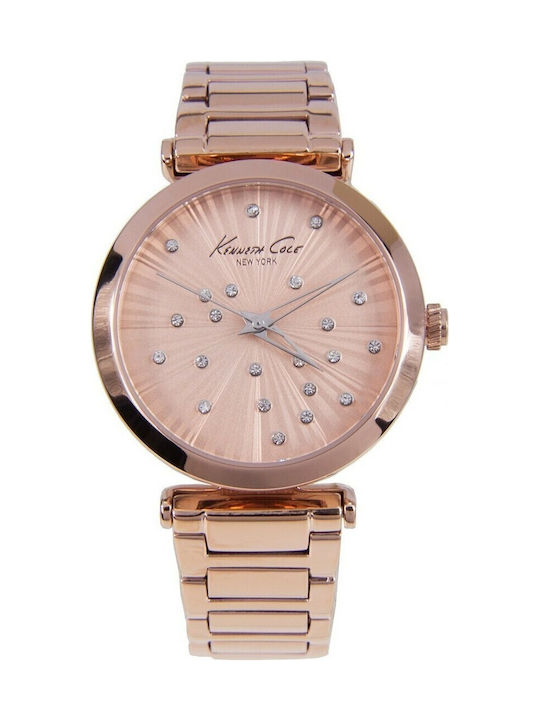 Kenneth Cole Γυναικείο Ρολόι 35mm Μπαταρίας με Ροζ Χρυσό Μεταλλικό Μπρασελέ