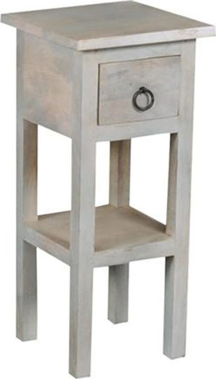 Square Side Table Classic Made of Solid Wood with Drawers White W25xL25xH55cm EI930,2