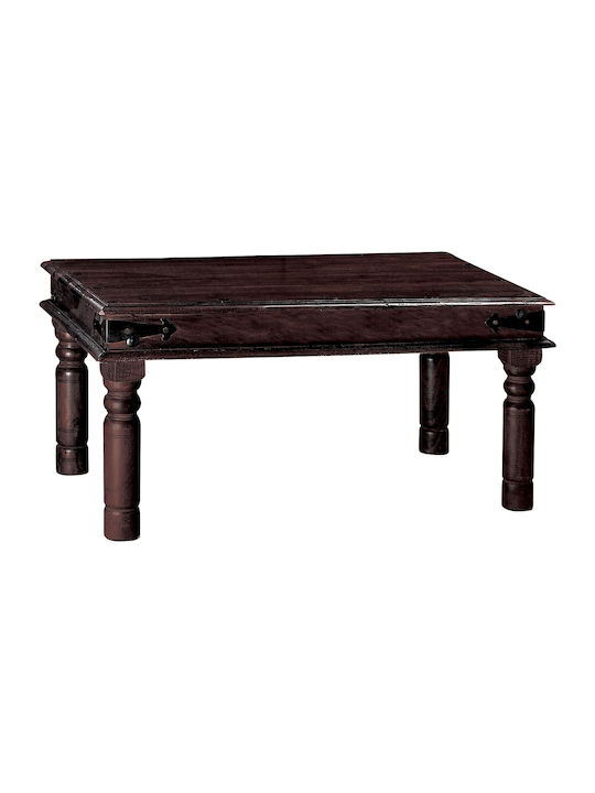 Rectangular Coffee Table Kami made of Solid Wood Brown L80xW60xH40cm