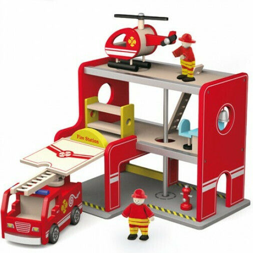 Viga Toys Feuerwehrauto Station Vollständiges 35cm Garage Feuerwehrauto Für 8+ Jahre