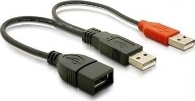 Powertech Μετατροπέας USB-A 2x male σε USB-A female (CAB-U066)