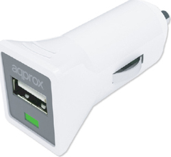 Approx Car Charger APPUSBCARW Φορτιστής Αυτοκινήτου με Θύρα 1xUSB-A