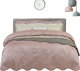 Das Home Velvet Line 9329 Κουβερλί Υπέρδιπλο Microfiber Ροζ 220x240cm