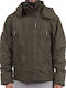 Geacă Iarnă Căptușită Cu Fleece 073617-Khaki Geci Bărbați Verde