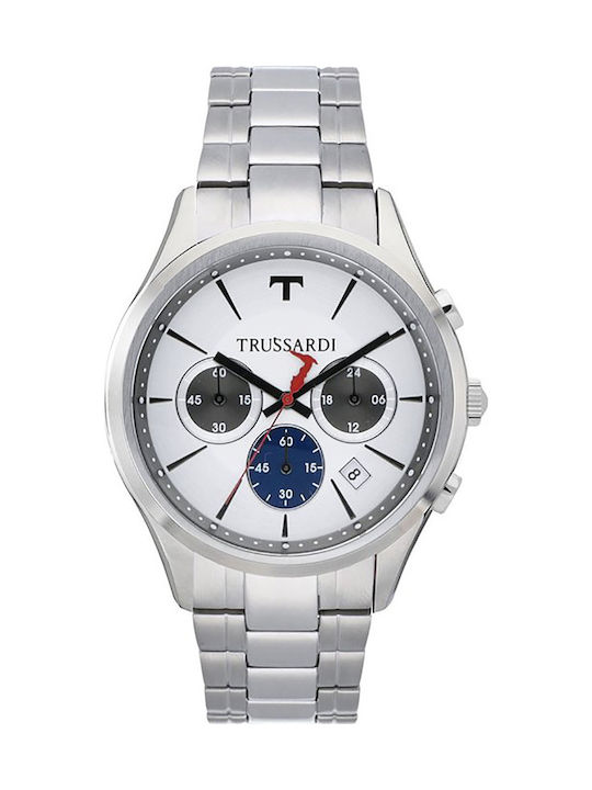 Trussardi T-first Watch Chronograph Battery with Silver Metal Bracelet