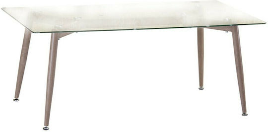 Rectangular Central Coffee Table B235 Glass Transparent M110xP60xH45cm