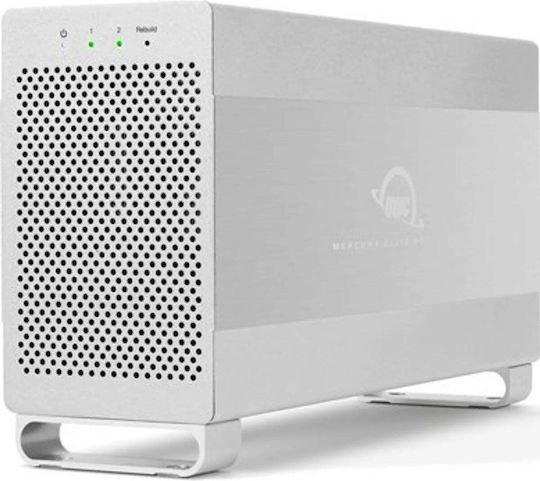 OWC Mercury Elite Pro Dual Case for 2 Hard Drives 3.5" SATA III with Connection USB 3.1 / eSATA Silver