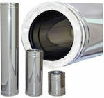 Chimney Φ150-200 100cm (1 m) Stainless Steel (INOX) Double Wall Chimney with Insulation (18 Doses)