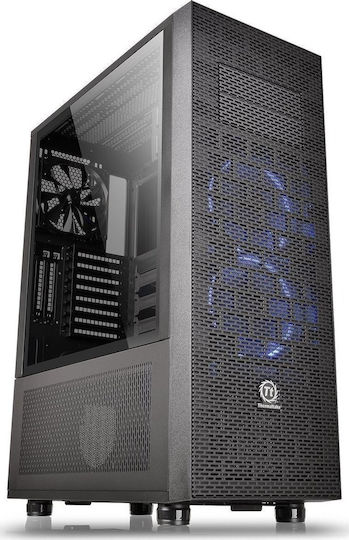 Thermaltake Core X71 Tempered Glass Edition Геймърско бюро Пълна кула Компютърна кутия със страничен прозорец Черен