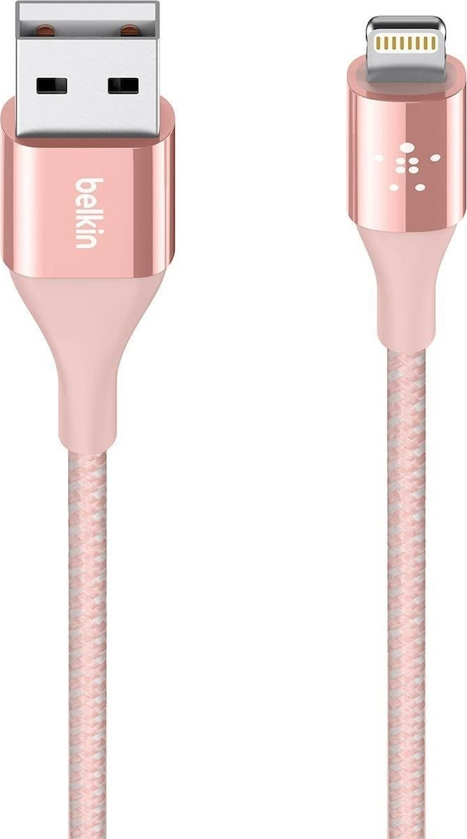 Belkin Braided USB to Lightning Cable Ροζ Χρυσό 1.2m (F8J207BT04C00