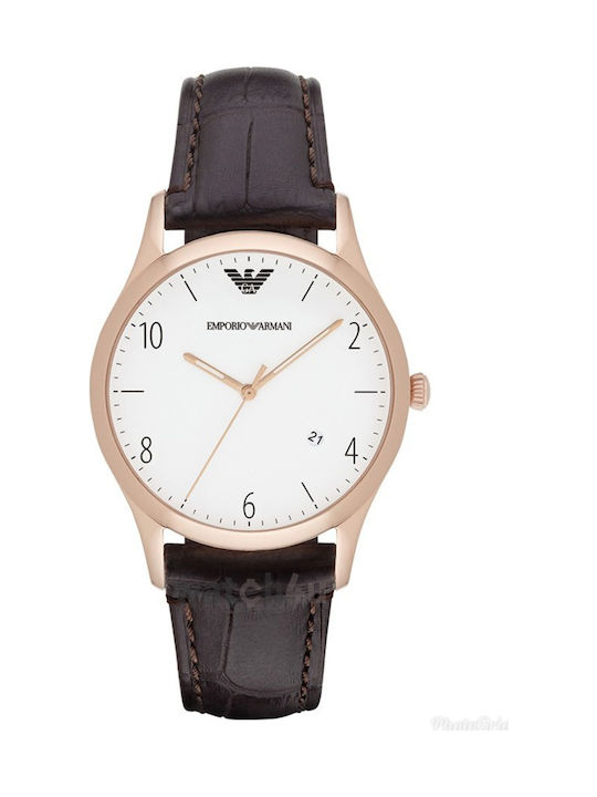 Emporio Armani Watch Battery with Brown Leather Strap AR1915