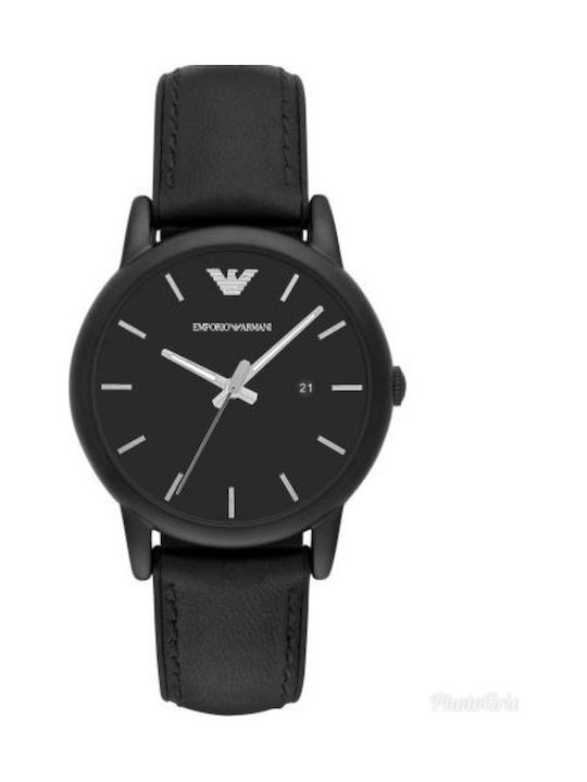 Emporio Armani Luigi Uhr Batterie mit Schwarz Kautschukarmband