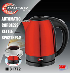 Oscar Plus Bol de călătorie 1.7lt 2200W Oțel inoxidabil roșu Roșu