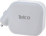 Telco Car Charger White Total Intensity 2.1A with a Port USB