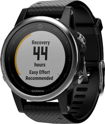 Garmin Fenix 5 Неръждаема стомана 42мм Водоустойчив Смартчасовник с Пулсомер (Черен)