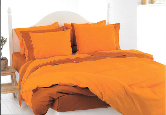SB Home Bettbezug Baumwolle Einzelbett 160x240 Sunset 28 Orange