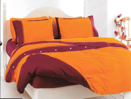 SB Home Bettbezug Baumwolle Einzelbett 160x240 Sunset 29 Orange