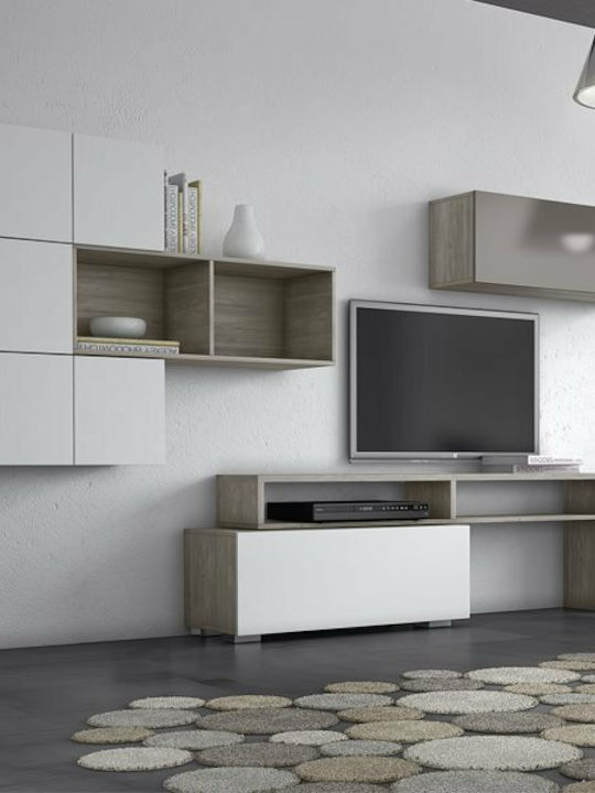 Smart No 4A Living Room TV Unit White L240xW45xH150cm