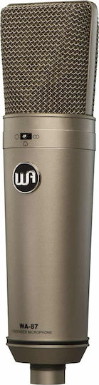 Warm Audio WA-87 Condenser Microphone XLR Shock Mounted for Vocals in Gold Color