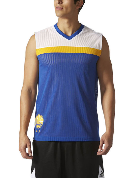 Adidas Reversible NBA Golden State Warriors Ανδρική Μπλούζα Αμάνικη Μπλε