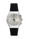 Swatch Neramente Watch Chronograph Battery with Black Rubber Strap