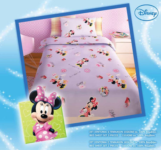 Disney Kinderbettlaken Set Minnie Flieder 155x260cm Disney Kinderbettlaken Set Minnie Flieder 155x260cm