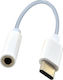 Muzik Converter USB-C male to 3.5mm female White 1pcs 01001TPC00WH