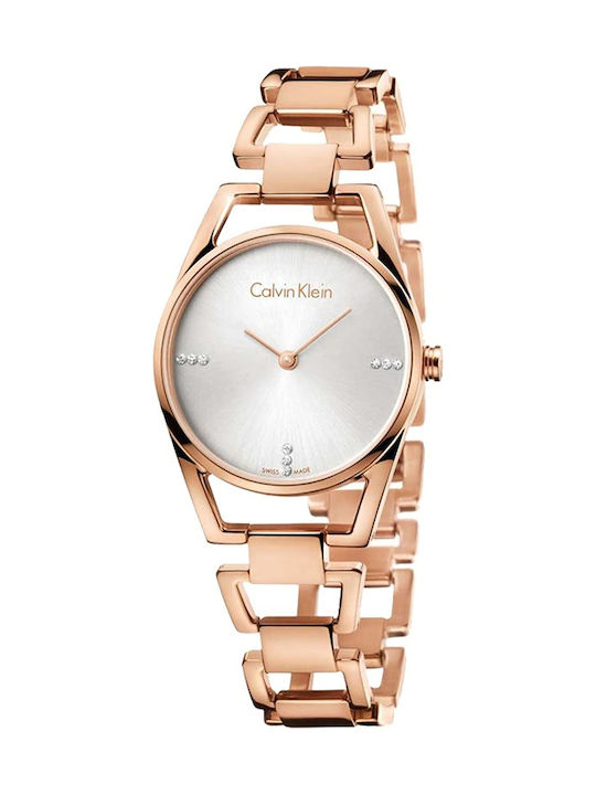 Calvin Klein Watch with Metal Bracelet Pink Gold K7L2364T