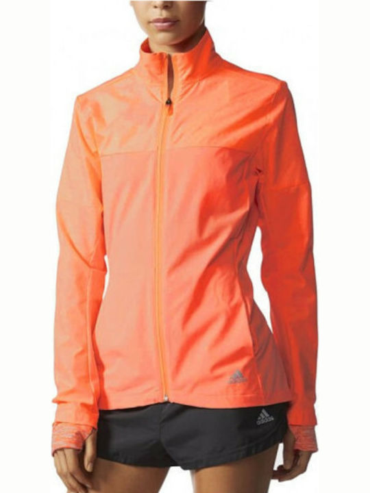 Adidas Supernova Storm Women's Running Short Sports Jacket for Winter Orange