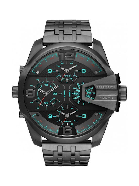 Diesel Uber Chief Uhr Chronograph Batterie mit Schwarz Metallarmband