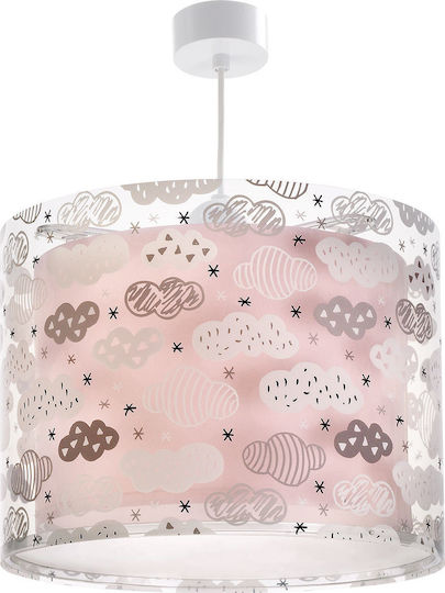 Ango Kids Plastic Single Ceiling Light E27 Clouds Pink 23W