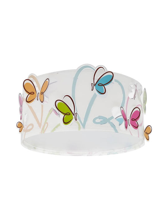 Ango Butterfly Single Bulb Kids Lighting Ceiling Light 23W with Drive Size E27 35x16.5cm