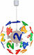 Aca Kids Plastic Chandelier Ceiling Light E14 Αριθμοί Multicolour 40W 35x35cm