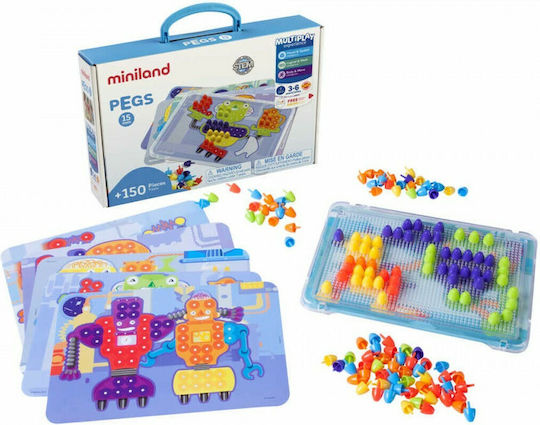 Miniland Plastic Construction Toy Pegs 150τμχ for Children 3+ years+ Years
