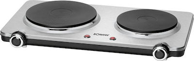 Bomann DKP 5033 E CB Enamel Countertop Double Burner Inox