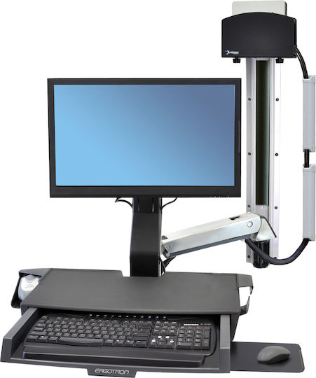 Ergotron StyleView Sit-Stand Combo System with Worksurface Perete Suport Monitor până la 24" cu Braț