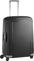 Samsonite S'Cure Spinner 69cm Black Medium Travel Suitcase Hard Black with 4 Wheels Height 69cm