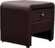 Bedside Table with Artificial Leather Brown 45x38x42cm