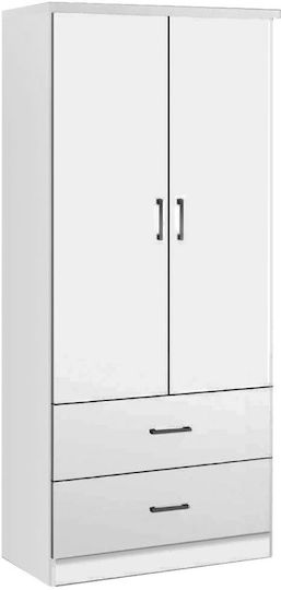 Doppeltür Kleiderschrank Life Weiß 80x42x180cm