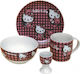 Set de hrănire Hello Kitty din Porțelan Roz 4buc