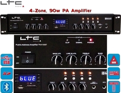 LTC Audio PAA150BT Integrat Amplificator PA cu 4 Zone 90W/100V și Conexiuni USB/FM/Bluetooth LTC Audio PAA150BT Integrat Amplificator PA cu 4 Zone 90W/100V și Conexiuni USB/FM/Bluetooth