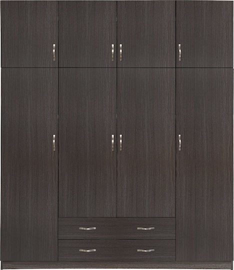 Τετράφυλλη Ντουλάπα με Πατάρι 200x55.5x240cm