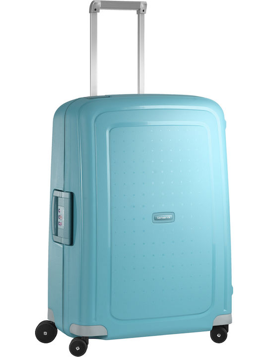 Samsonite S'cure Μεγάλη Βαλίτσα Ταξιδίου Σκληρή Τιρκουάζ με 4 Ρόδες Ύψους 75εκ.