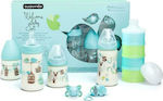 Suavinex Set aus Plastikflaschen Welcome Baby Set mit Silikonsauger für 0+, 0+ m, Monate Blue 150ml 7Stück