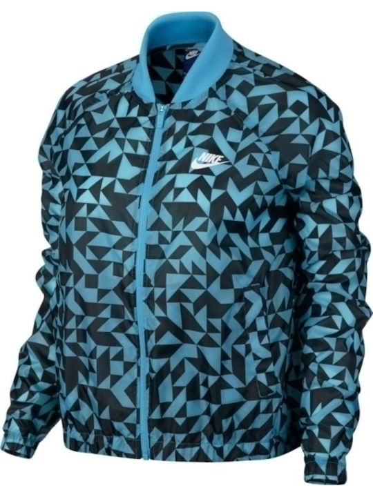 Nike Sportswear Κοντό Γυναικείο Bomber Jacket Μπλε