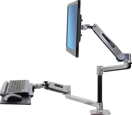 Ergotron WorkFit-LX Halterung Auf dem Schreibtisch Monitor bis 42" mit Arm Silber