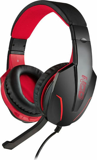 NOD Ground Pounder Over Ear Gaming Headset με σύνδεση 3.5mm Κόκκινο