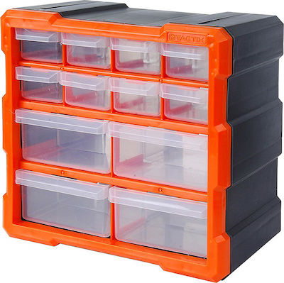 Tactix Συρταριέρα Εργαλείων Plastic 12 Compartments W27xD16xH26cm